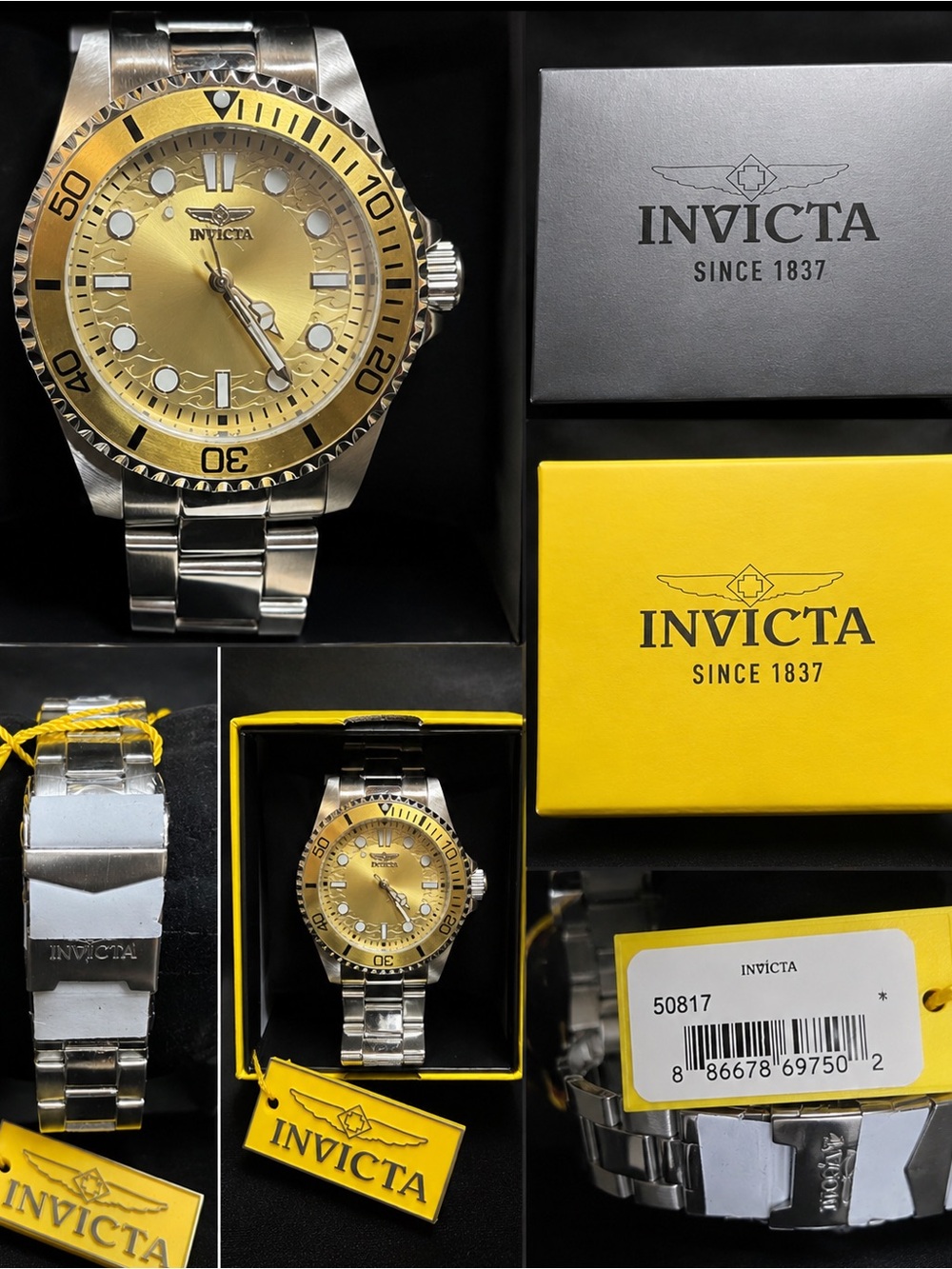 Invicta Yellow Branded Accessory Box - Picture 2 of 5